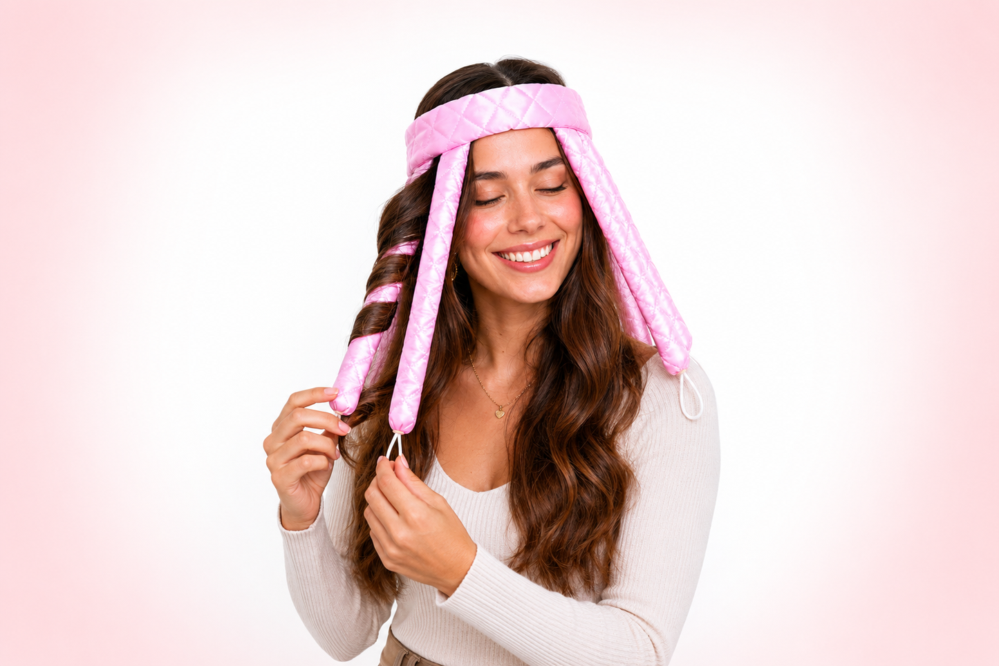 Heatless Hair Curler Silk New Upgradeed No Heat Curling Rode Headband for Long Hair Soft Hair Curls with Removeable & Adjustable To Sleep In Hair Curls